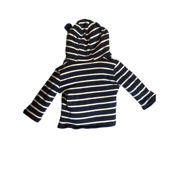 Quince Baby 100% Organic Cotton Reversible Jacket Size 3-6 Months White Blue NWT - Picture 8 of 8